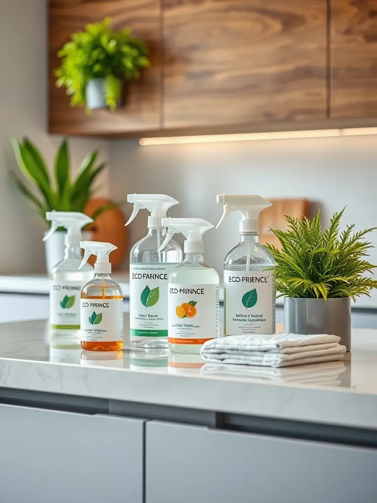 A vibrant image displaying various household items, including eco-friendly cleaning supplies, stylish kitchen gadgets, and practical storage solutions, neatly arranged to represent the 'Home Essentials' category for fundraising.