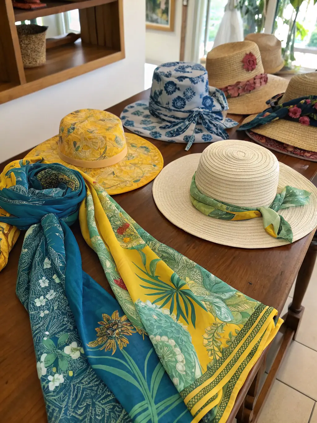 A captivating image featuring a range of stylish and practical accessories, such as scarves, hats, gloves, and reusable shopping bags, displayed in an attractive manner to represent the 'Accessories' category for fundraising.