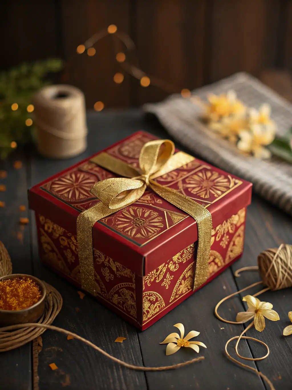 A seasonal gift package beautifully wrapped, highlighting the festive and appealing nature of PENGBOOST's seasonal offerings.